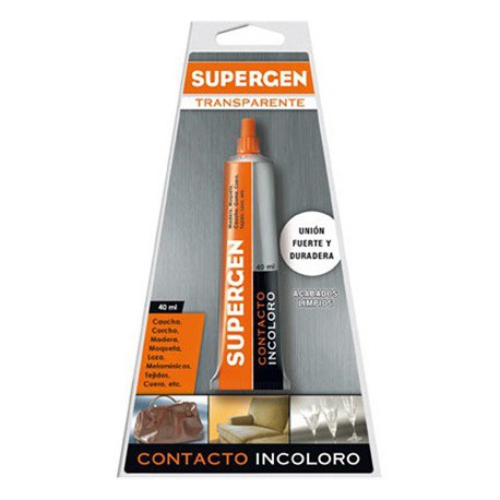 Adhesivo de contacto 40ml incoloro blister SUPERGEN