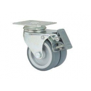 Rueda giratoria con freno 1-0500 75Ømm 75kg goma ALEX