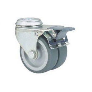 Rueda giratoria con freno 1-0502 75Ømm 75kg goma ALEX