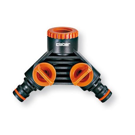 Conexion toma doble 3/4-1/2" blister CLABER