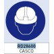 Señal adhesiva obligacion uso casco vinilo 90mm (10 unidades) NORMALUZ
