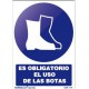 Señal obligacion uso botas adhesiva 150x200x0,7mm NORMALUZ