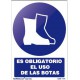 Señal obligacion uso botas pvc 150x200x0,7mm NORMALUZ