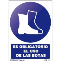 Señal obligacion uso botas adhesiva 150x200x0,7mm NORMALUZ