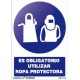 Señal obligacion uso ropa protectora soldadura pvc 210x300x0 NORMALUZ