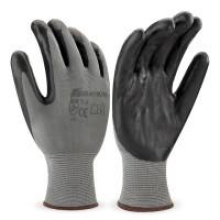 Guante 688-NYN/N nylon gris nitrilo negro palma y dedos T-8 MARCA