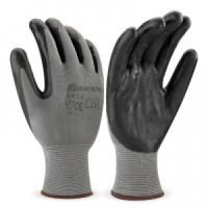 Guante 688-NYN/N nylon gris nitrilo negro palma T-8 MARCA