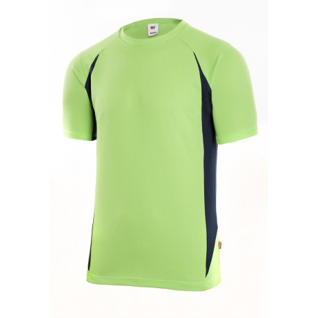 Camiseta manga corta 105501-25-1 verde lima/azul marino