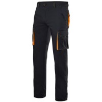 Pantalon stretch multibolsillos 103008S-0-19 negro/naranja