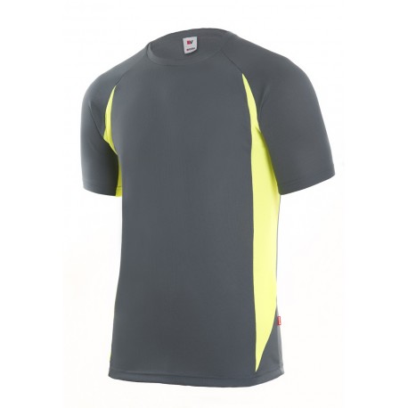 Camiseta tecnica manga corta 105501-80 gris/amarillo