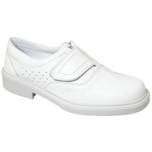 Zapato londres velcro blanco liso O1 PANTER
