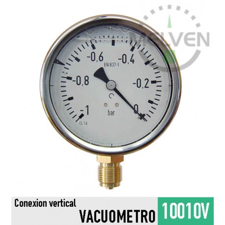 Vacuometro glicerina  0 a -1bar vertical rosca 1/4" 6310G4GV 