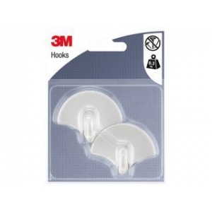 Gancho adhesivo plastico blanco abanico (pack 2) 3M