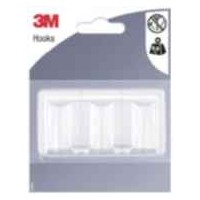 Gancho adhesivo plastico blanco rectangular L (pack 2) 3M