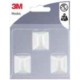 Gancho adhesivo plastico blanco rectangular S (pack 3) 3M