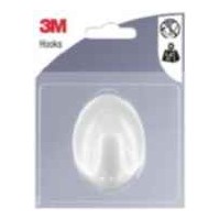 Gancho adhesivo plastico blanco ovalado L (pack 1) 3M