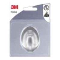 Gancho adhesivo plastico gris ovalado L (pack 1) 3M