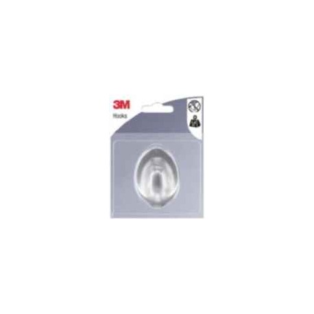 Gancho adhesivo plastico gris ovalado L (pack 1) 3M
