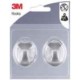 Gancho adhesivo plastico gris ovalado M (pack 2) 3M