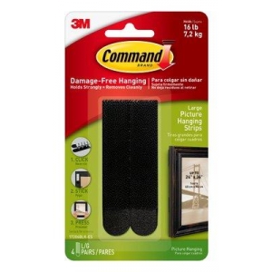 Tiras COMMAND grandes negras para cuadros (pack 8) 3M