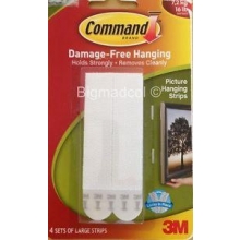 Tiras COMMAND grandes blancas para cuadros (pack 8) 3M