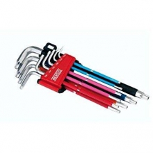 Juego llaves torx inviolables TX10 a TX50 9 piezas colores ALYCO