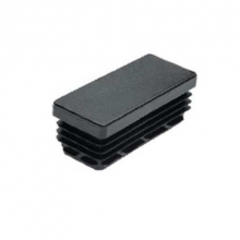Contera rectangular estriada 19 de 80x30 negro  (24 unidades) FORTAPS