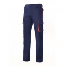 Pantalon multibolsillos con refuerzo 103004 marino/naranja VELILLA