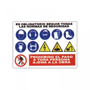 Placa señalizacion obras 70x100cm CLIMAX