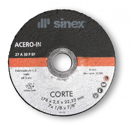 Disco corte hierro/inox 178x2.5 A-P EH SINEX