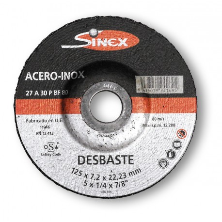 Disco desbaste E-115x7 A30PPSF inox SINEX