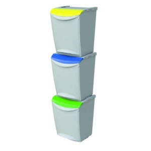 Cubo 24300 Azul reciclaje 25 l 340x300x423mm DENOX