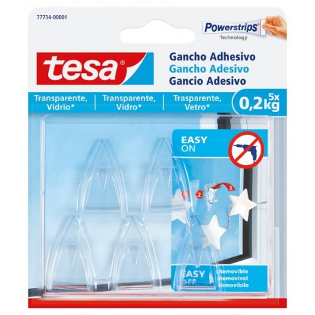 Ganchos adhesivos transparentes 0,2kg TESA