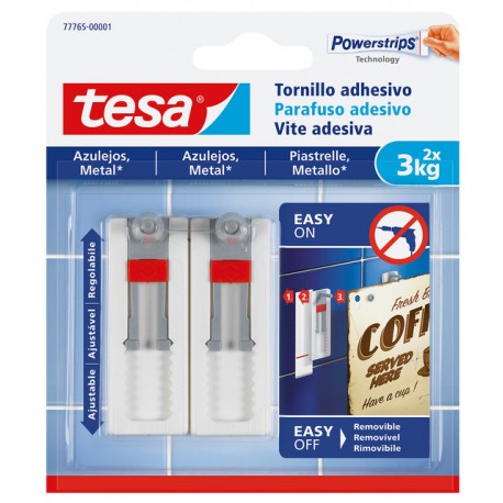 Tornillo adhesivo ajustable azulejos hasta 3kg TESA