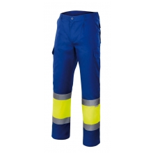 Pantalon alta visibilidad 157-09/20 azulina/amarillo fluor VELILLA