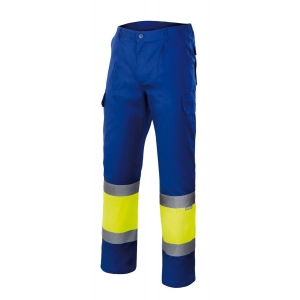 Pantalon alta visibilidad 157-09/20 azulina/amarillo fluor VELILLA