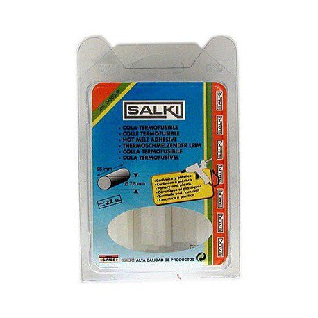 Barra termopegado 7,5x96mm translucida blister aprox.22 pz SALKI