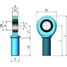 Rotula macho M-10 c/engrasador CICROSA