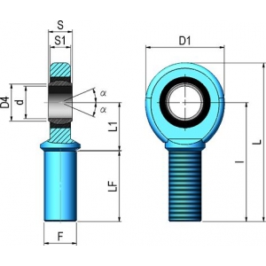 Rotula macho M-12 c/engrasador CICROSA