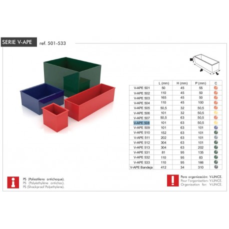 Cubeta V-APE 507 roja HECO