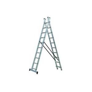 Escalera profesional aluminio 2 tramos PRO 74-112 7x2 peldañ GAYNER