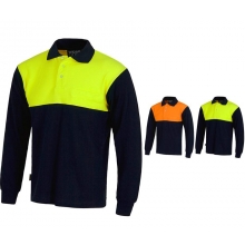 Polo manga larga marino/naranja T-XXL WORKTEAM