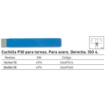 Cuchilla P30 para tornos derecha 20x20x125mm ISO 4 METALWORKS