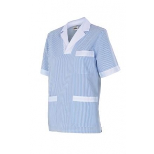 Camisola pijama a rayas manga corta 585-5 celeste VELILLA