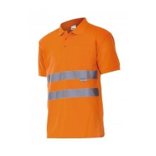 Polo alta visibilidad manga corta 172-19 naranja fluor VELILLA