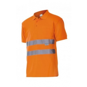 Polo alta visibilidad manga corta 172-19 naranja fluor VELILLA