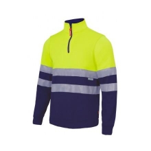 Sudadera con cremallera alta visibilidad amarillo/azul VELILLA