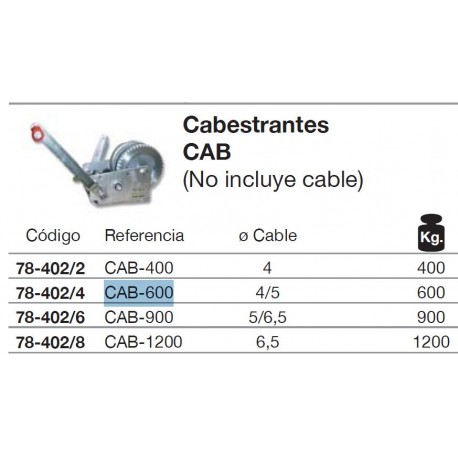 Cabestrante CAB-600 Ø4/5mm hasta 600kg GAYNER