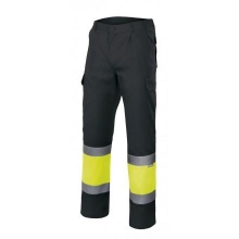 Pantalon alta visibilidad 157-00/20 negro/amarillo fluor VELILLA