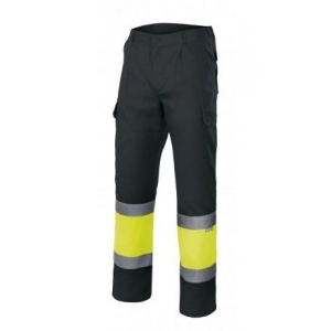 Pantalon alta visibilidad 157-00/20 negro/amarillo fluor VELILLA